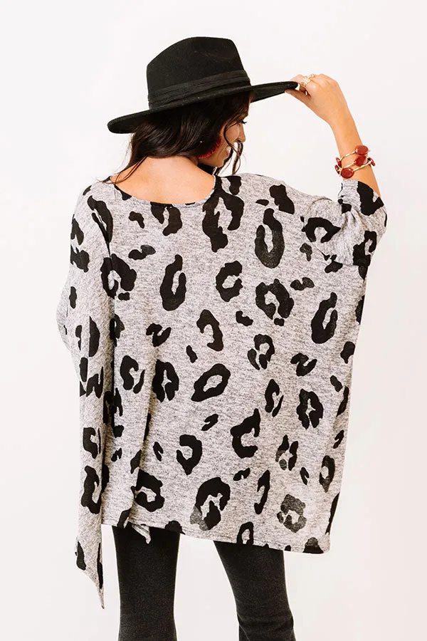 A Chic Peak Leopard Shift Tunic In Grey