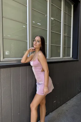 Abby Mini Dress - Pink Shimmer