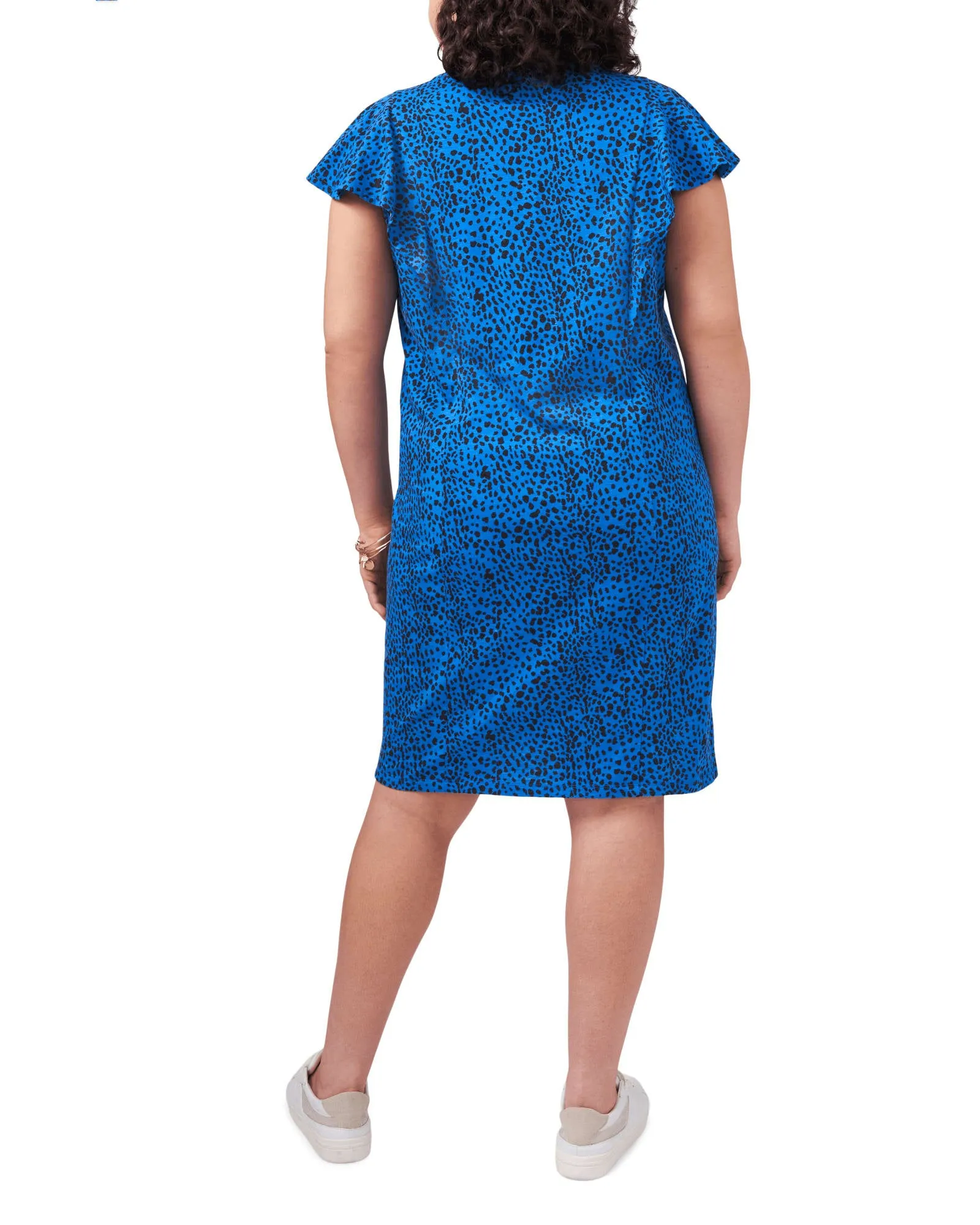 Amelia Flutter Sleeve Shift Dress | SANTORINI BLUE
