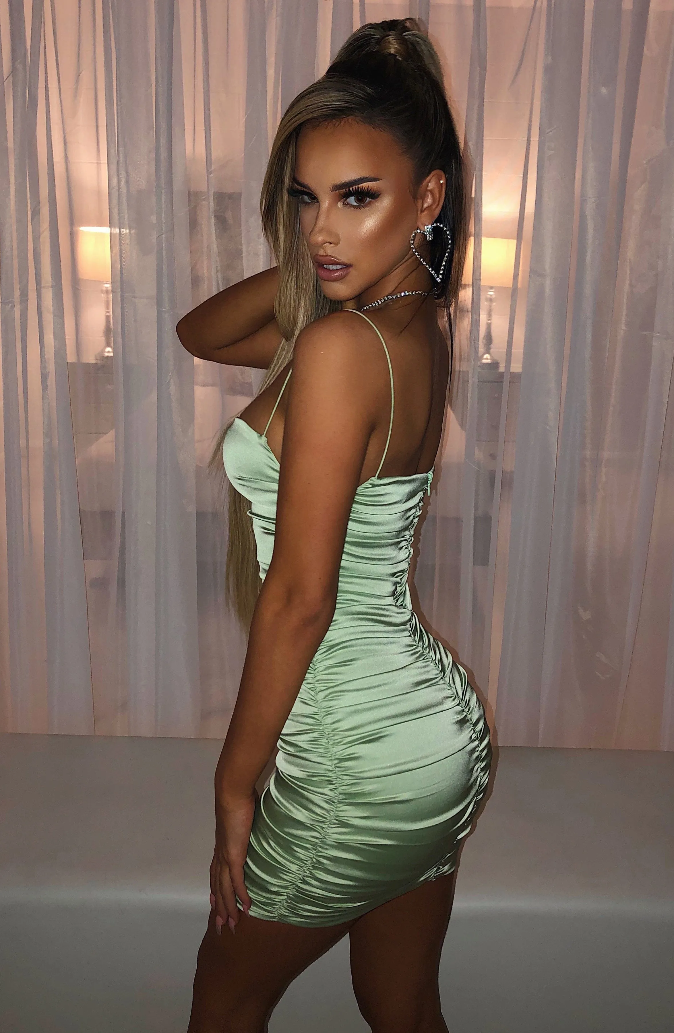 Anastasia Mini Dress Trendy - Moss Green
