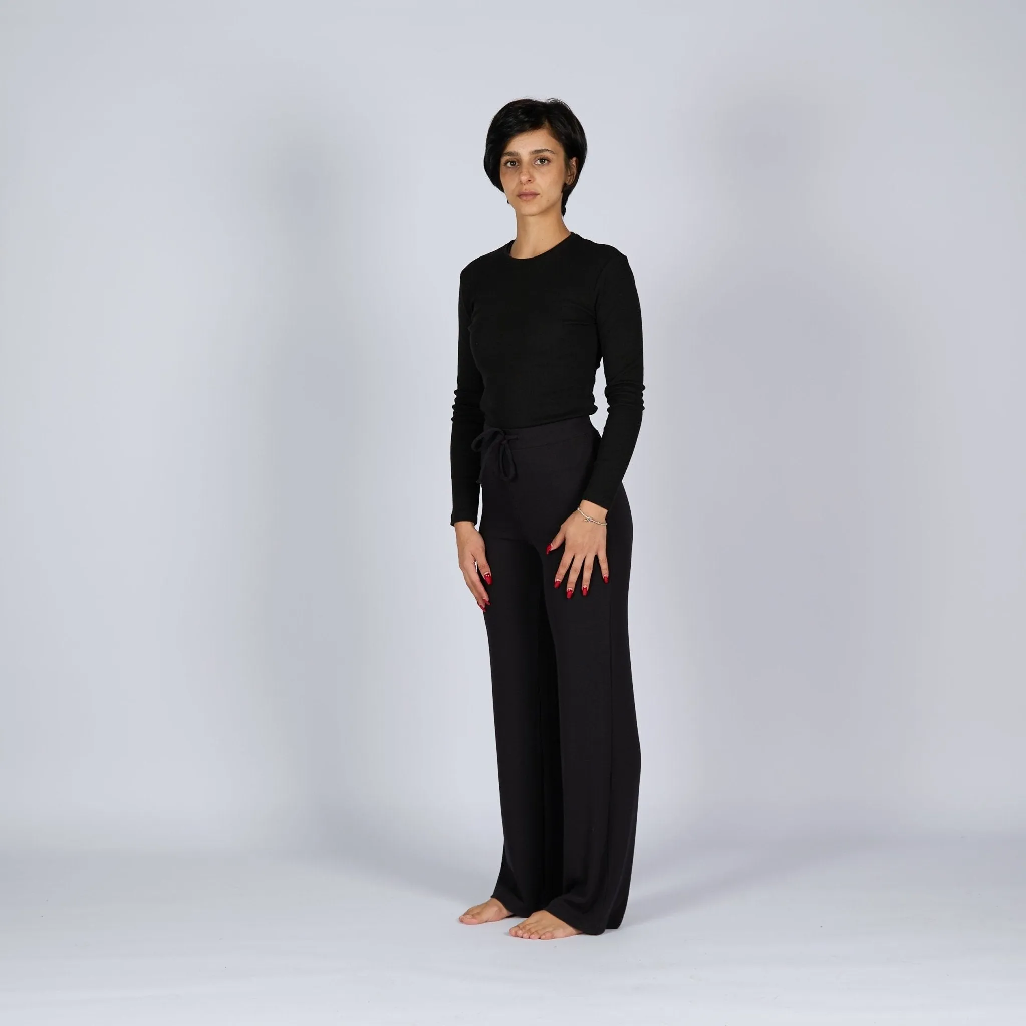 Black Soot | Women Ribbed Long Sleeve T-shirt