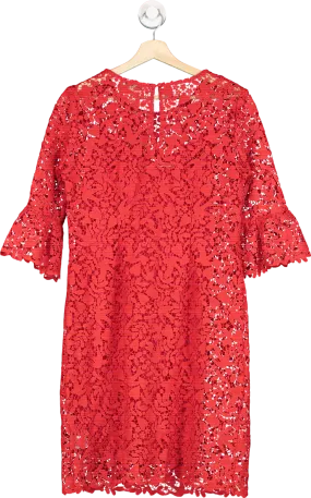 Boden Red Lace Shift Dress UK 10R