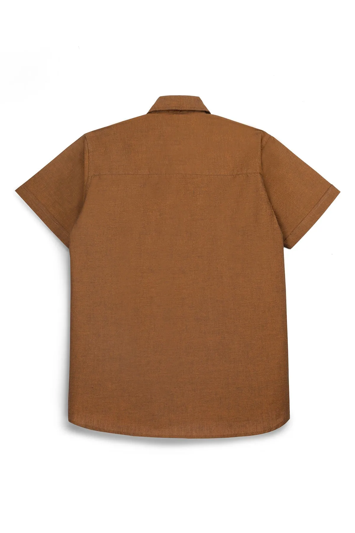 Brown Half Sleeve Casual Shirt - S22 - MS0035R