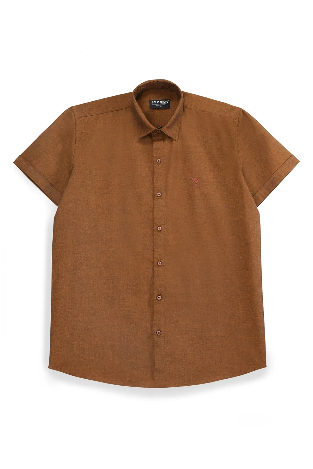 Brown Half Sleeve Casual Shirt - S22 - MS0035R