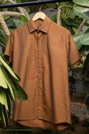 Brown Half Sleeve Casual Shirt - S22 - MS0035R