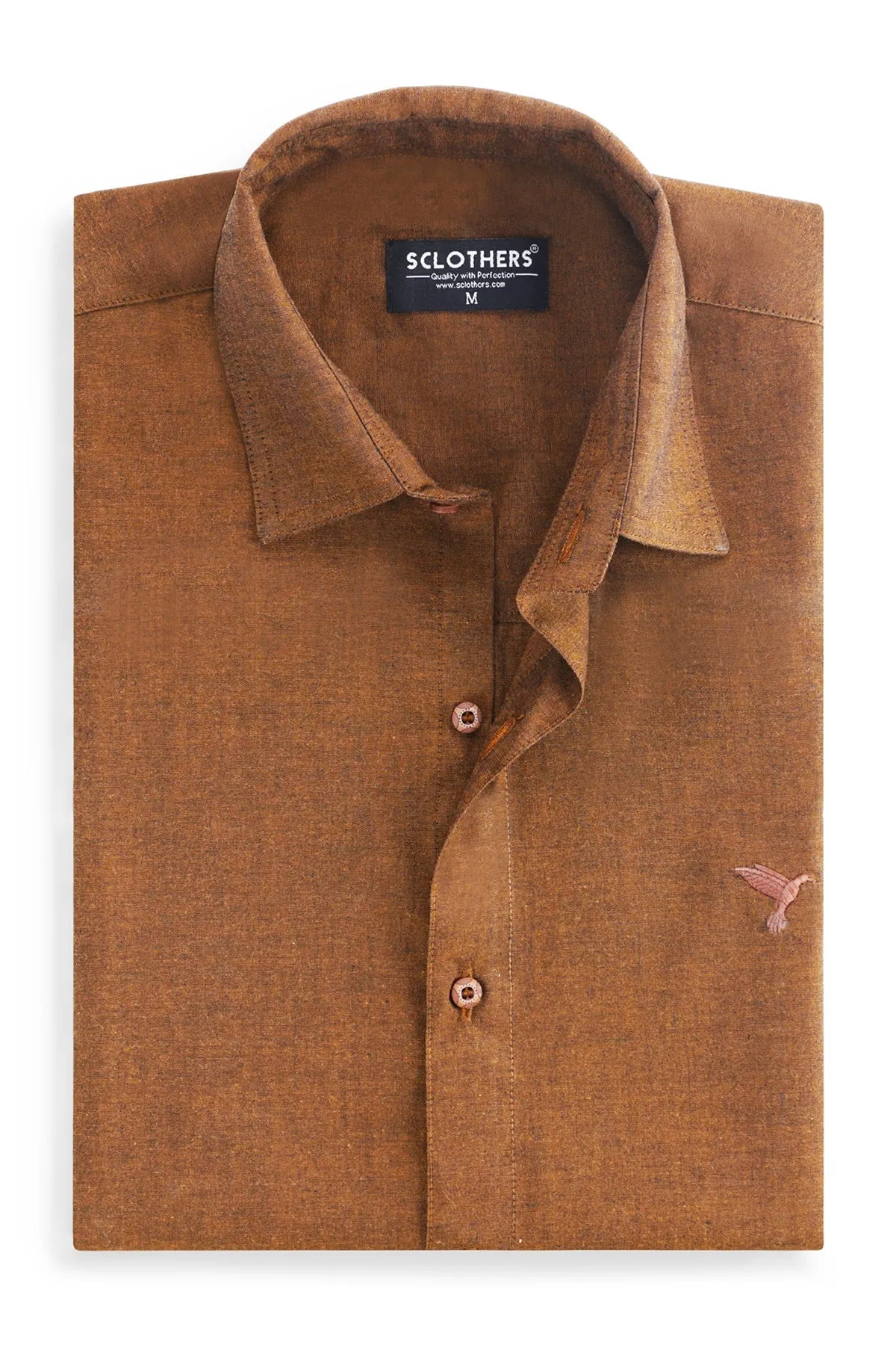 Brown Half Sleeve Casual Shirt - S22 - MS0035R