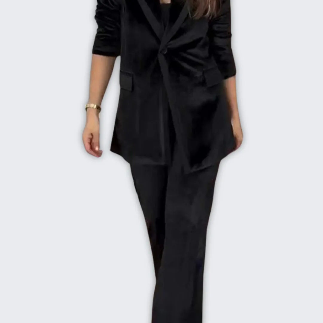 Chic Long Sleeve Suede Jacket with Lapel for Women