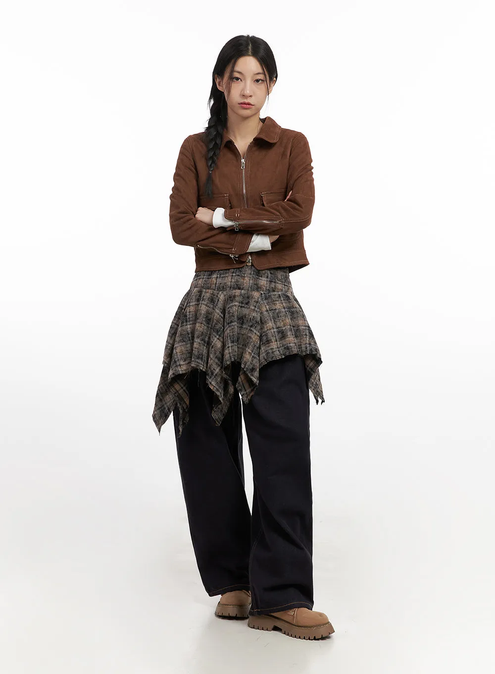 Chic Zip-Up Suede Jacket CN426