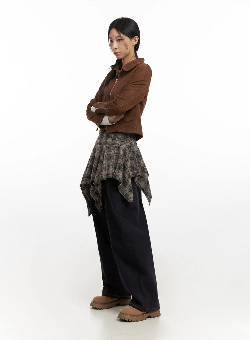 Chic Zip-Up Suede Jacket CN426