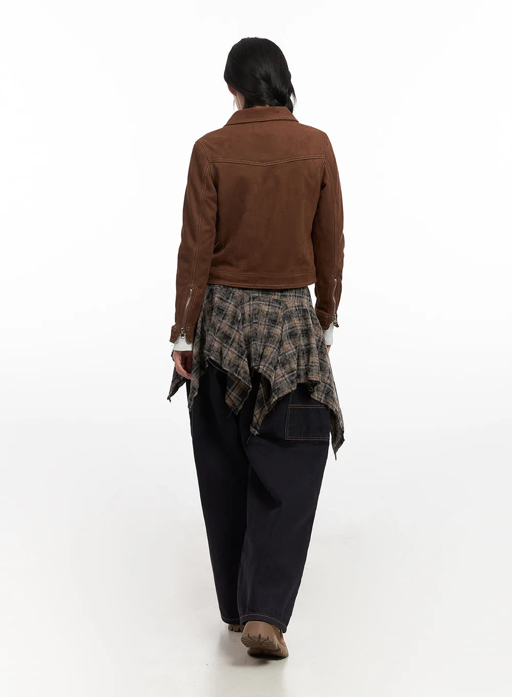Chic Zip-Up Suede Jacket CN426