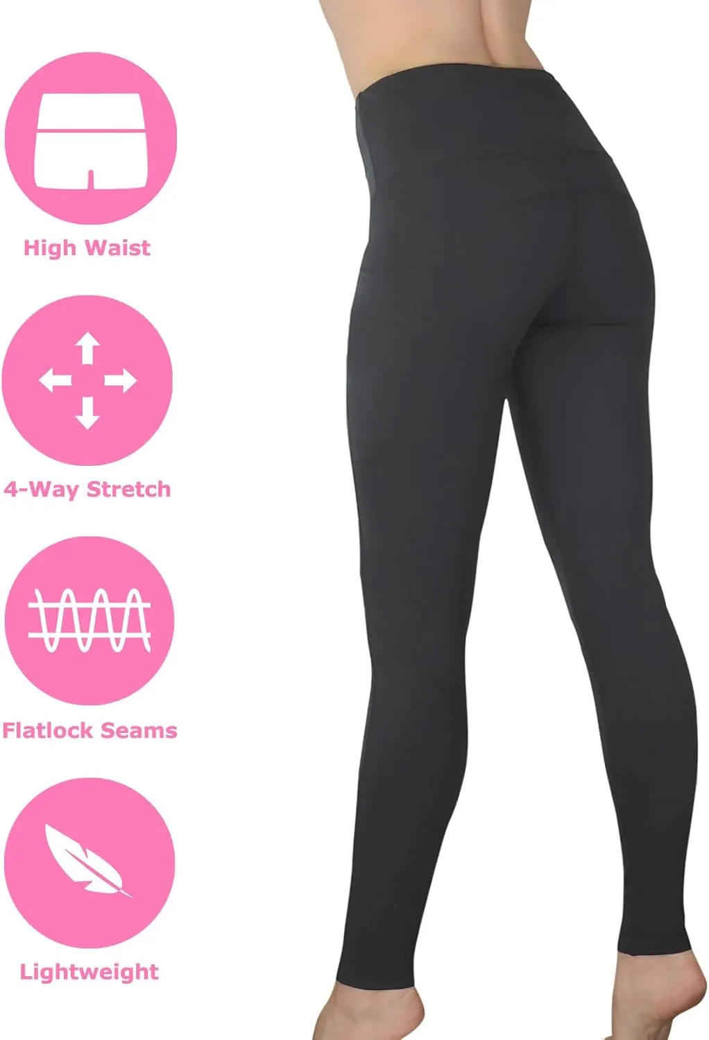 Comfy Yoga Women's Printed High Waisted Yoga Leggings | 2 Side Pockets | Soft Lightweight Workout Leggings
