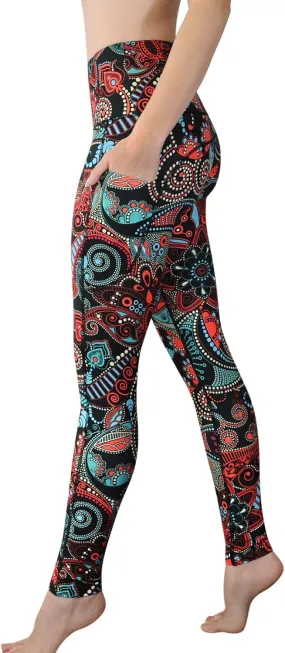 Comfy Yoga Women's Printed High Waisted Yoga Leggings | 2 Side Pockets | Soft Lightweight Workout Leggings