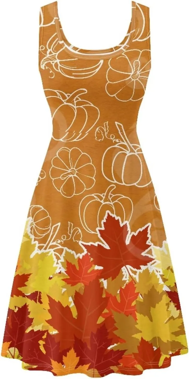 Dolyues Women Dresses Sleeveless Shirt Dress Casual Sundress A-line Swing Tunic Dresses with Pockets