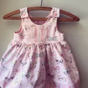 Dress, Pink Butterfly Cotton Beach Dress, Summer Girls Dress