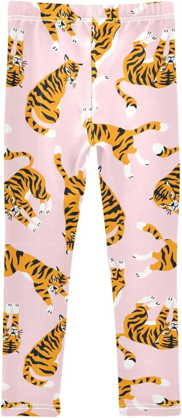 Emelivor Leggings for Girls Stretch Yoga Pants Soft Girls Leggings Ankle Length Leggings for Kids Toddler 4-10 Years