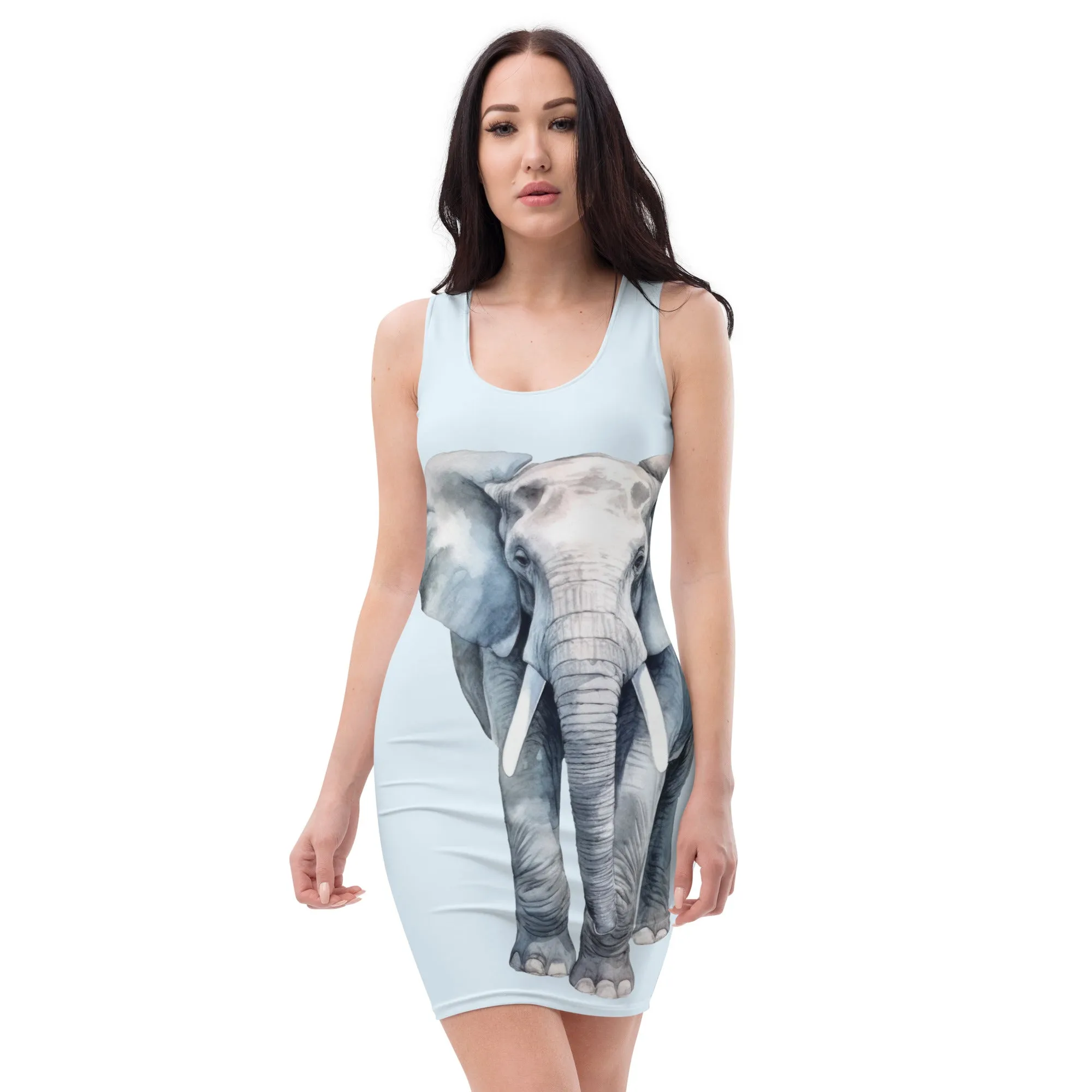 Enchanting Elephants Fitted Dress for Elephant Lovers, lioness-love