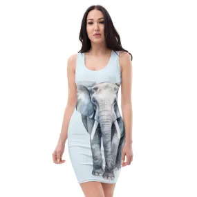 Enchanting Elephants Fitted Dress for Elephant Lovers, lioness-love