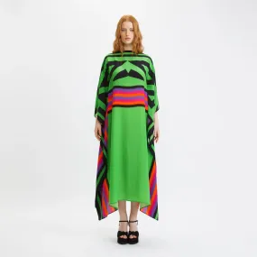 French Moss Green Kaftan - Elegant & Comfortable Summer Dress For Women's