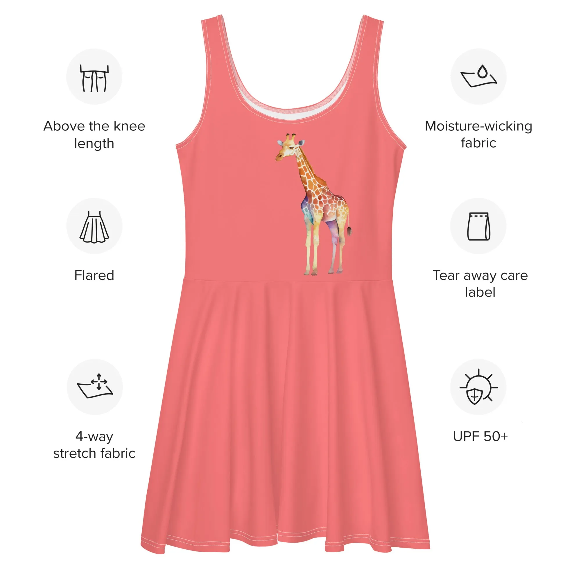 Giraffe Chic Safari Style Skater Dress, lioness-love