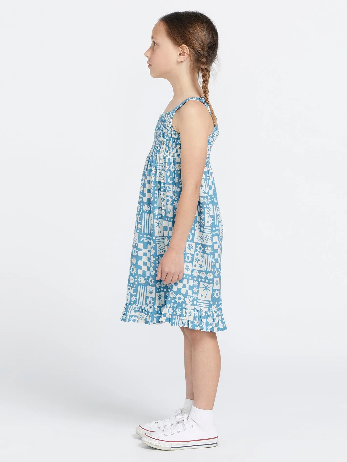 Girls Hangin' Loose Dress - Laguna Blue