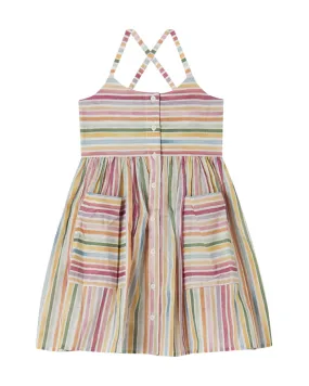 Girls Multi/Print Pastel Stripes Dress