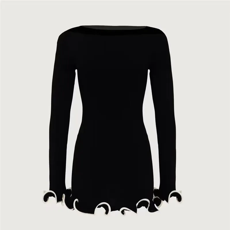 Helen Woman Long Sleeve Knit Mini Dress