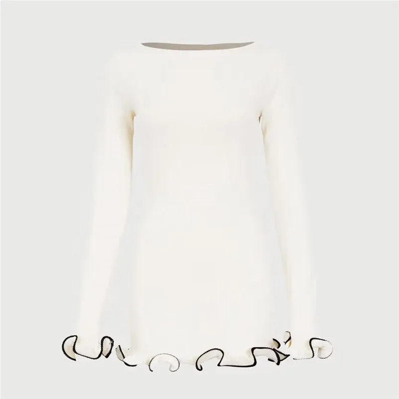 Helen Woman Long Sleeve Knit Mini Dress