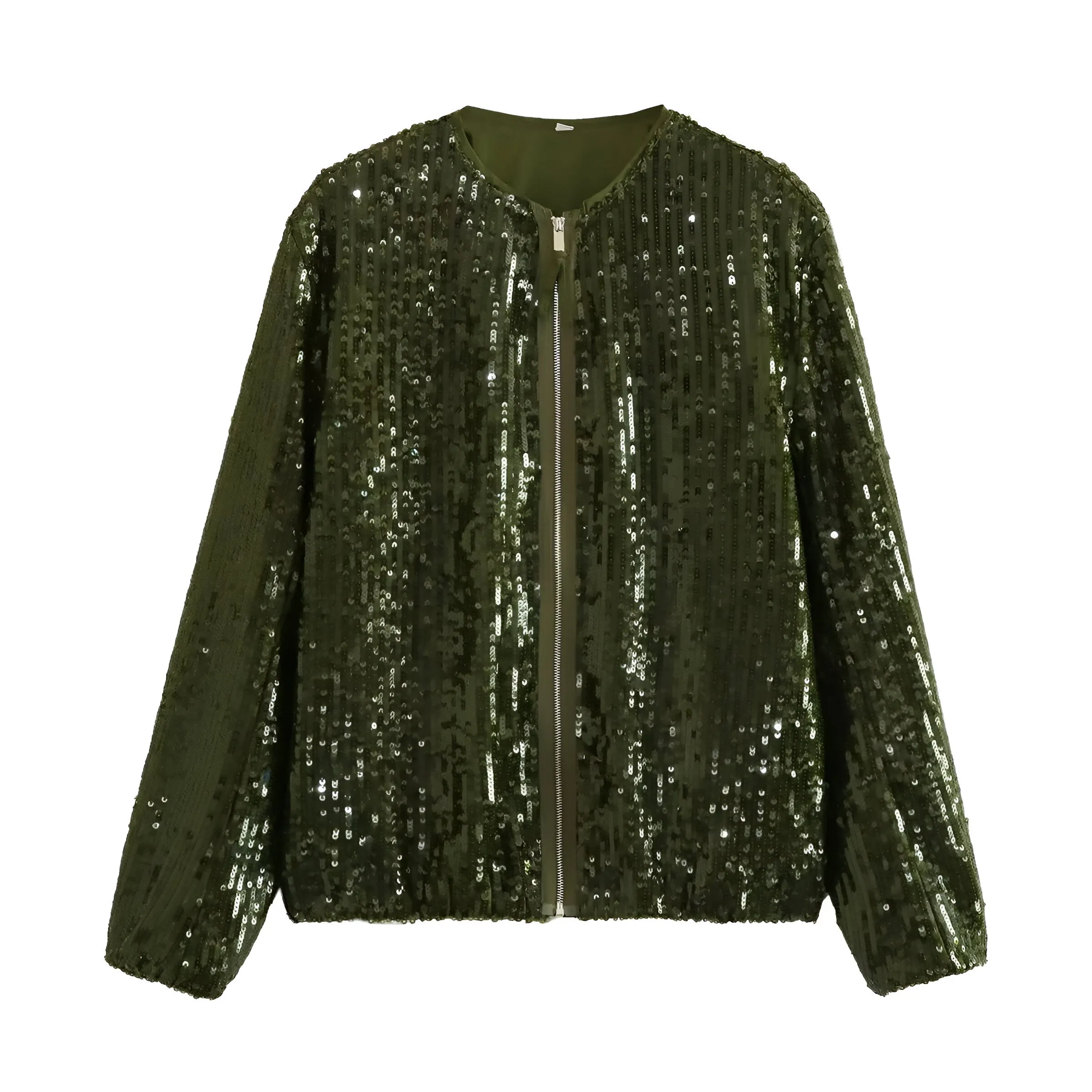 Ivyshape | Chic Sequin Bomber Jacket