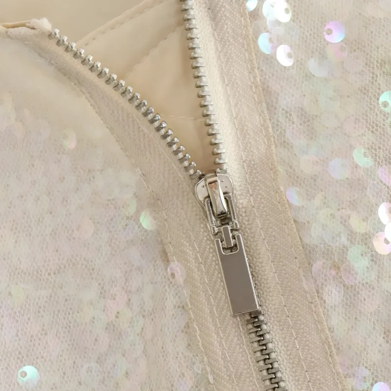 Ivyshape | Chic Sequin Bomber Jacket