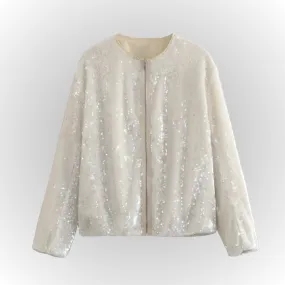 Ivyshape | Chic Sequin Bomber Jacket