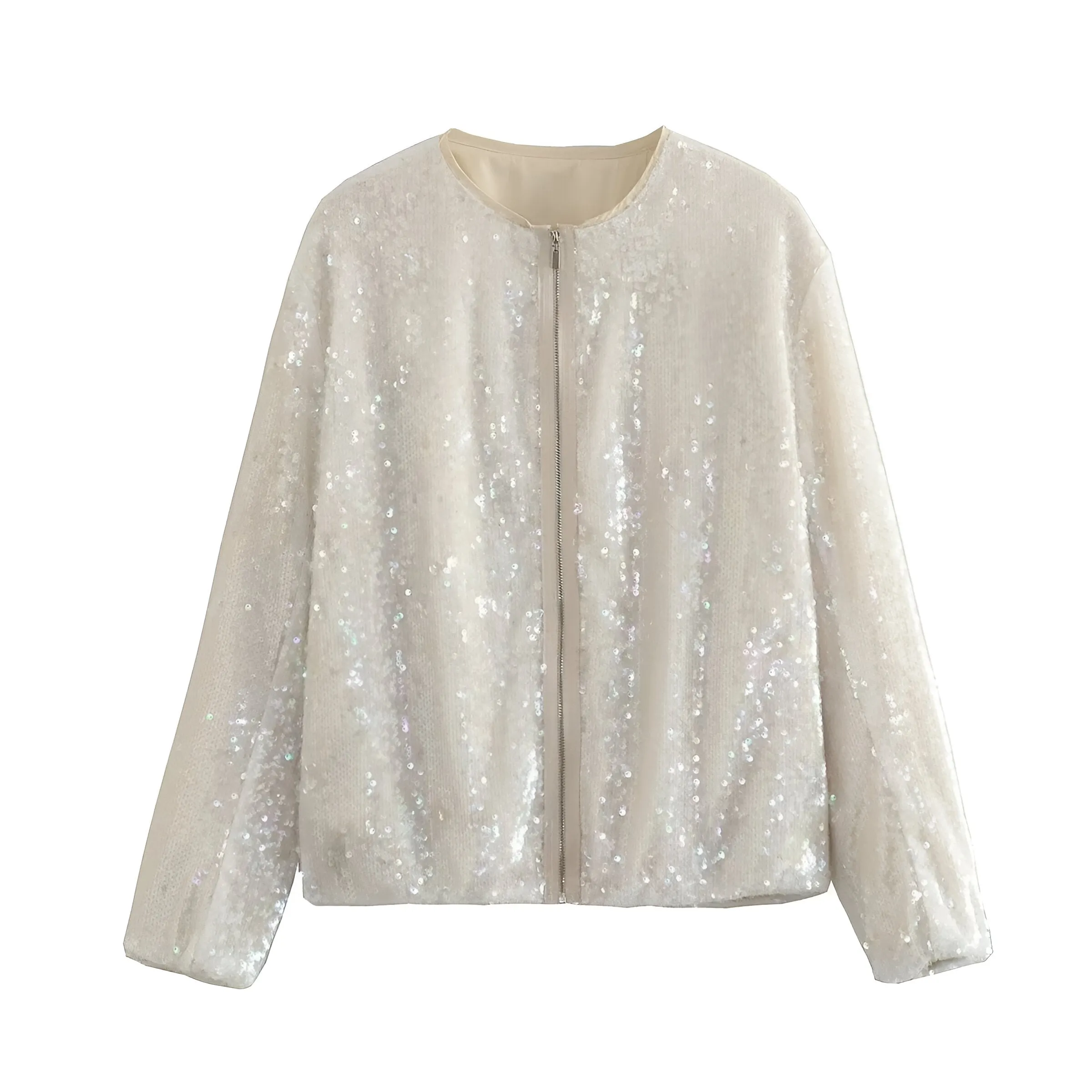 Ivyshape | Chic Sequin Bomber Jacket