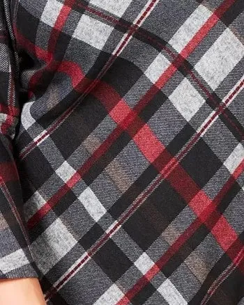 Jessica Howard Women's Plus Size Plaid Bell-Sleeve Dress Charcoal Size 2X | Gray