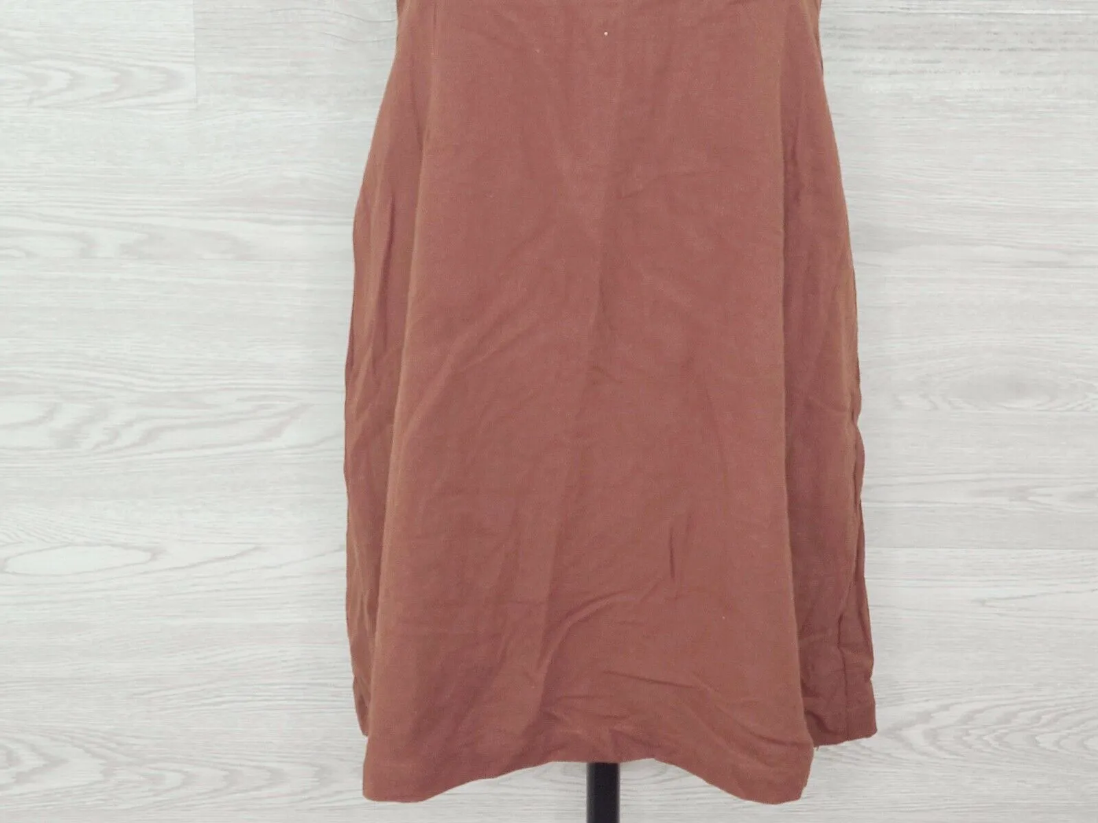 Kendall & Kylie Women's Brown Button Back Halter Linen Shift Dress
