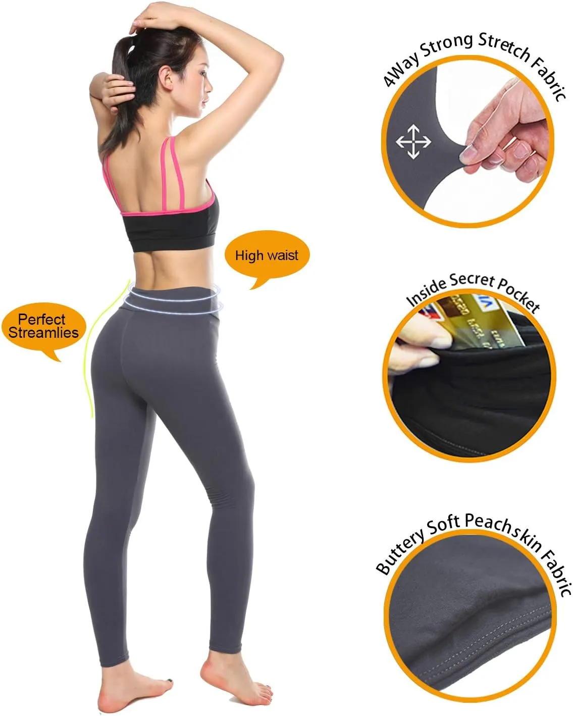 KT Buttery Soft Leggings for Women - High Waisted Leggings Pants with Pockets - Reg & Plus Size