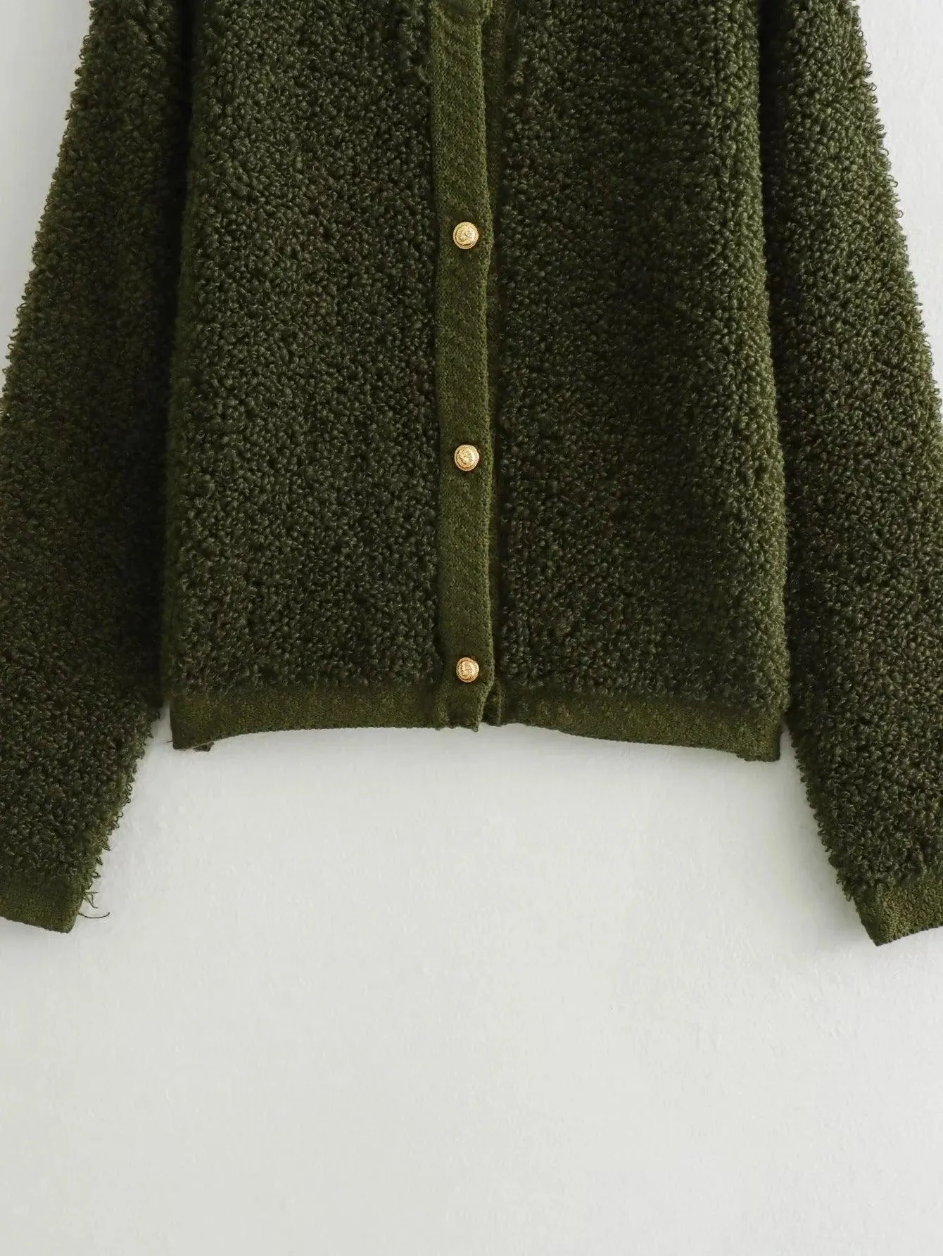 Ladies Chic Round Neck Long Sleeves Knit Jacket B62822