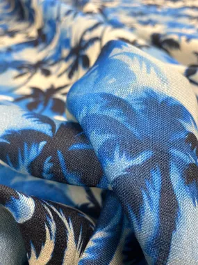 LI-7715W PALM TREE PRINT LINEN. ITALY