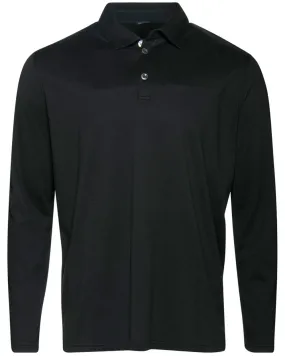 Long Sleeve Polo in Black