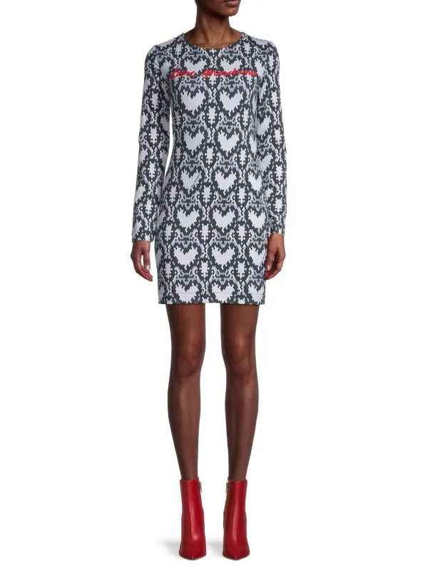 Love Moschino Heart Print Shift Dress