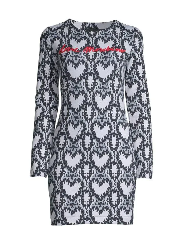 Love Moschino Heart Print Shift Dress