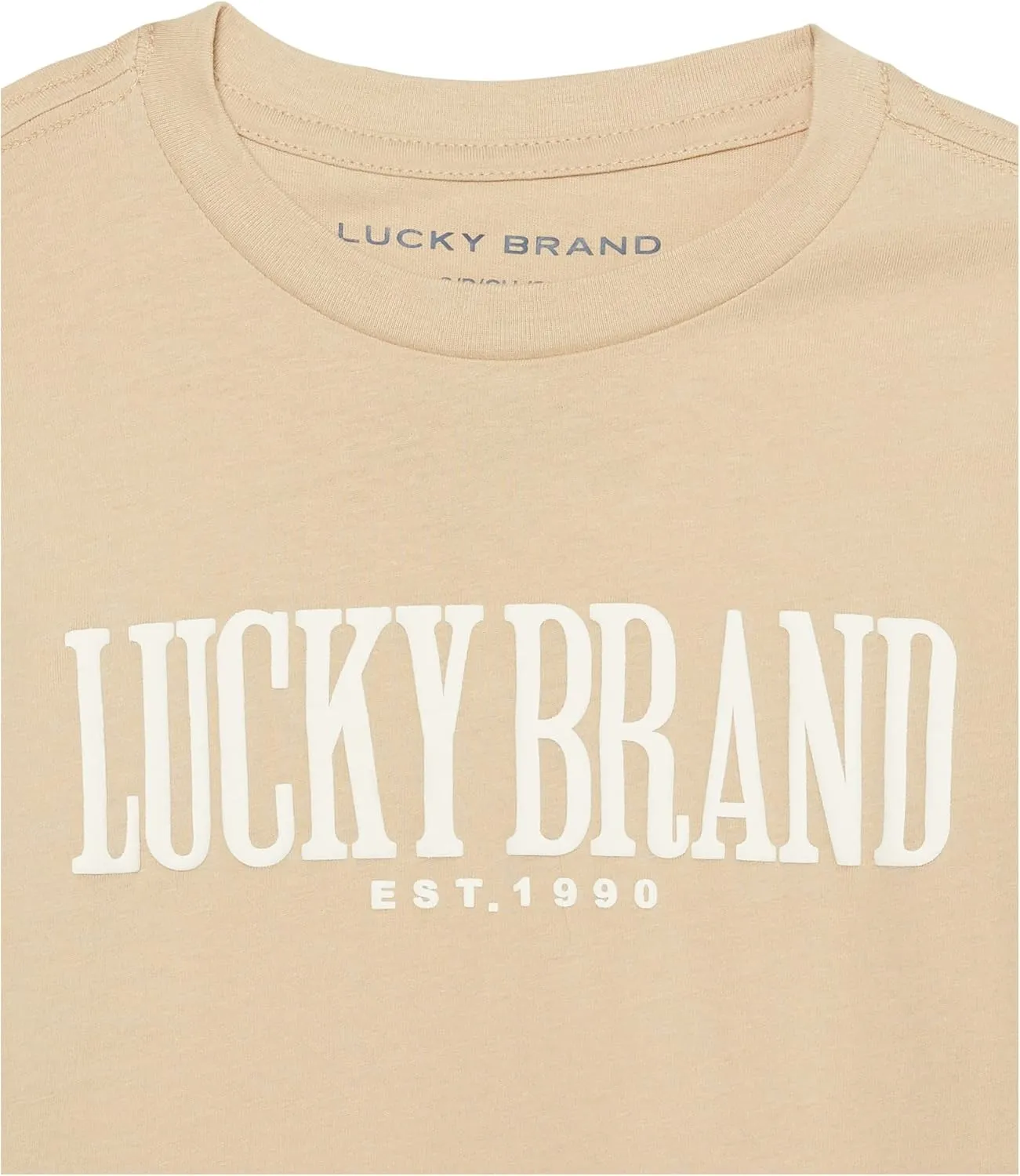 Lucky Brand Boys' Short Sleeve Graphic Crew Neck T-Shirt, Soft, Comfortable, Relaxed Fit