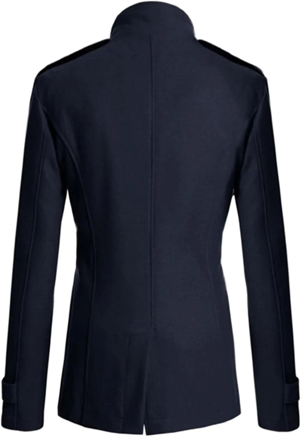 Lu's Chic Men's Long Sleeve Tops Double Breasted Slim Fit Pea Coat Jacket Fashion Outerwear