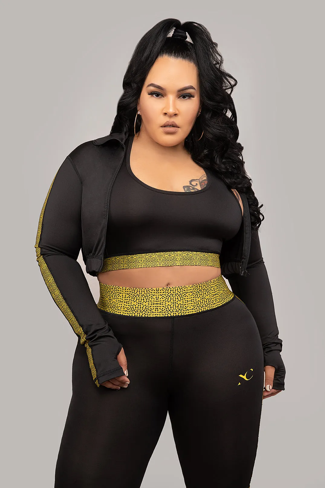 Marty yellow Dot Print 3-Piece Active Set