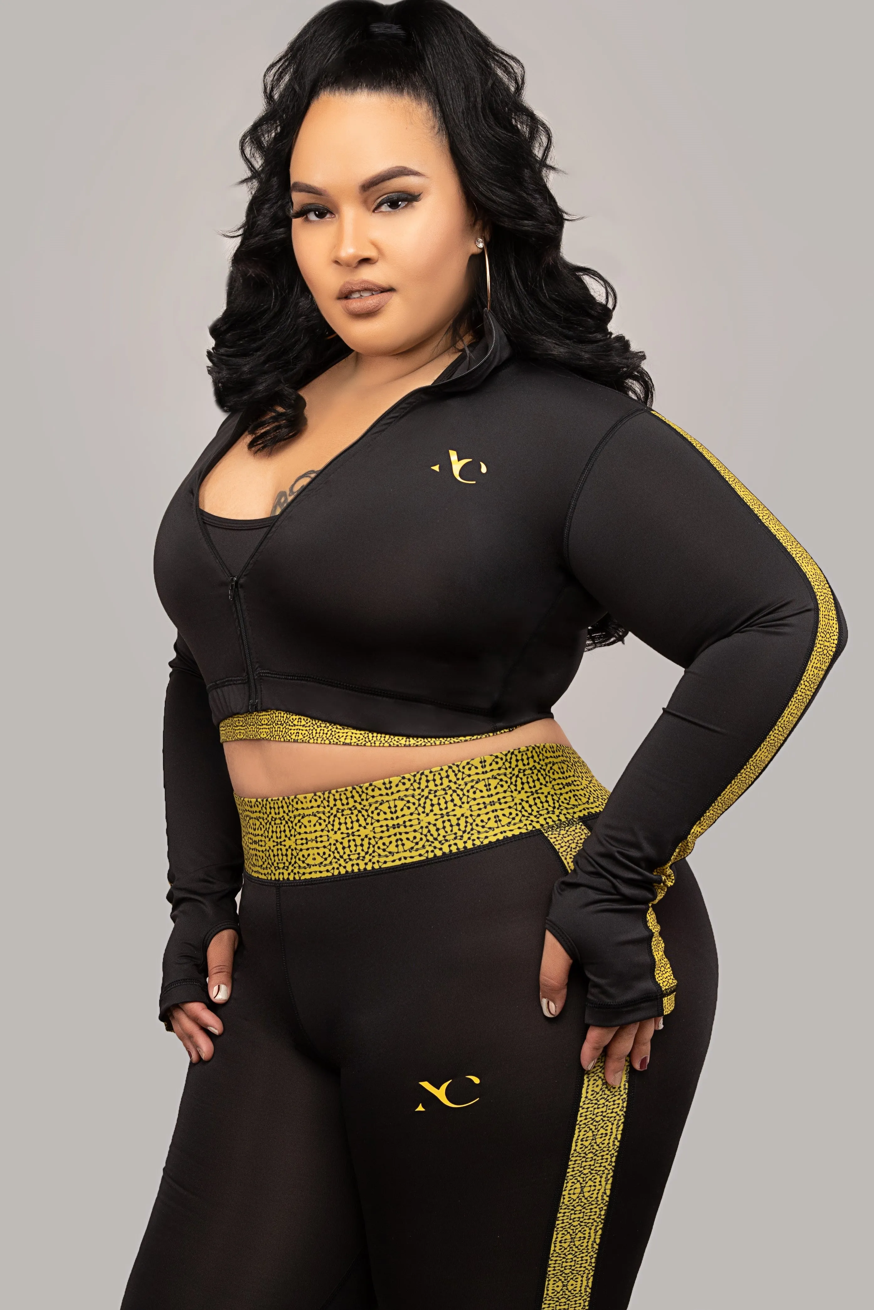 Marty yellow Dot Print 3-Piece Active Set