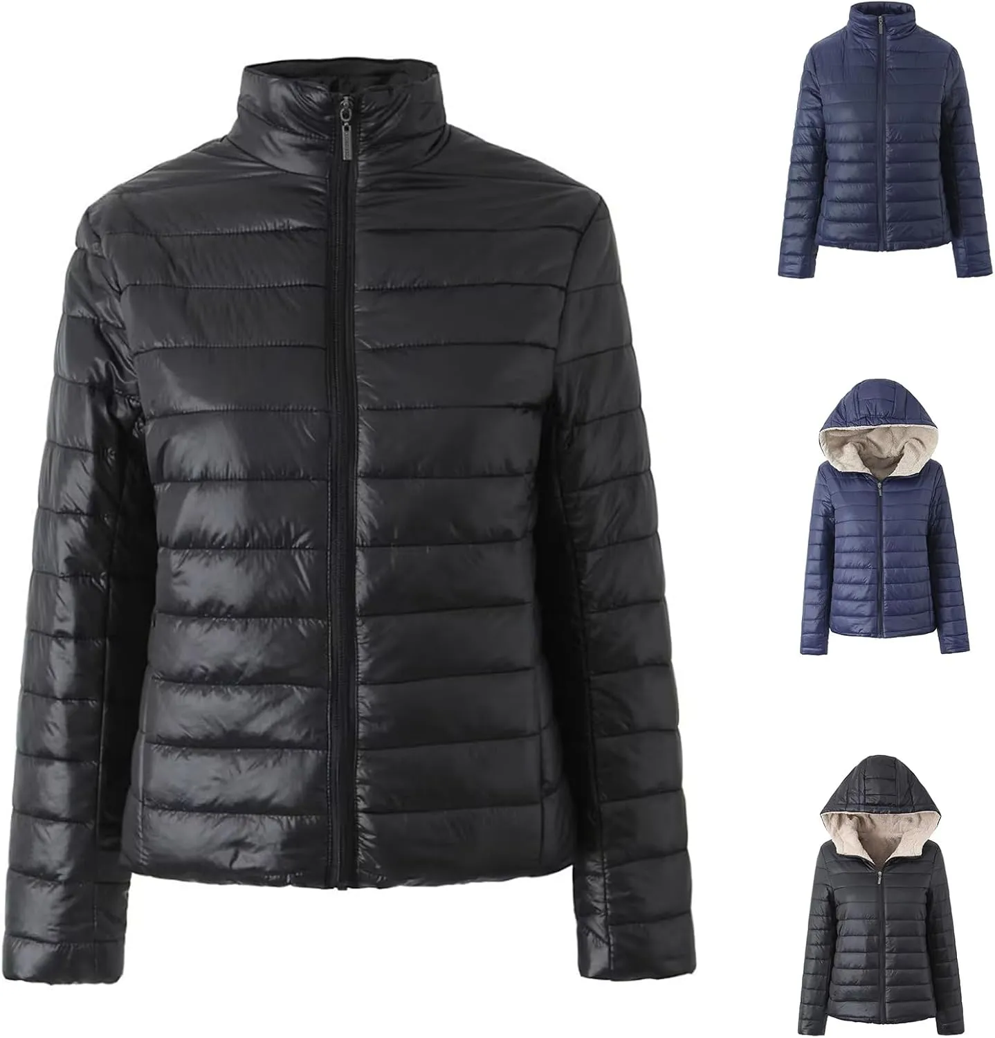 Mmoneyake Women Puffer Jacket Ultra Light Weight Short Down Jacket Insulated Quilted Warm Lightweight Winter Coat Outerwear