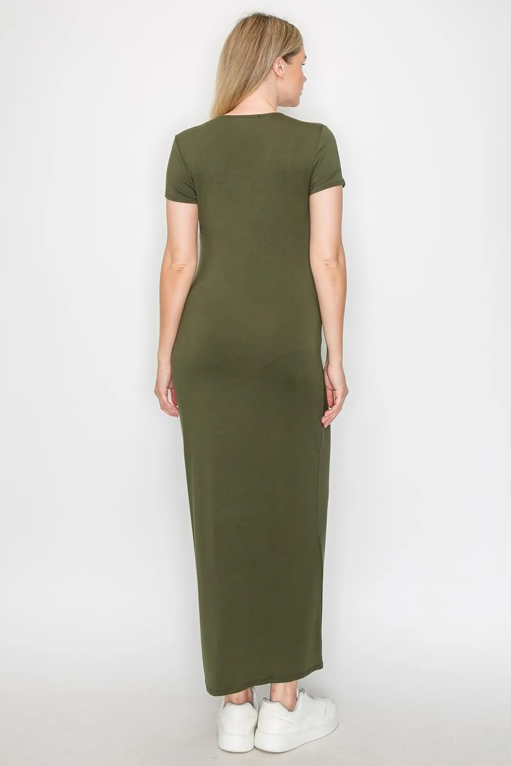 My Bump Women's Pregnancy Cap Sleeve Casual Comfortable Long Maternity Dress