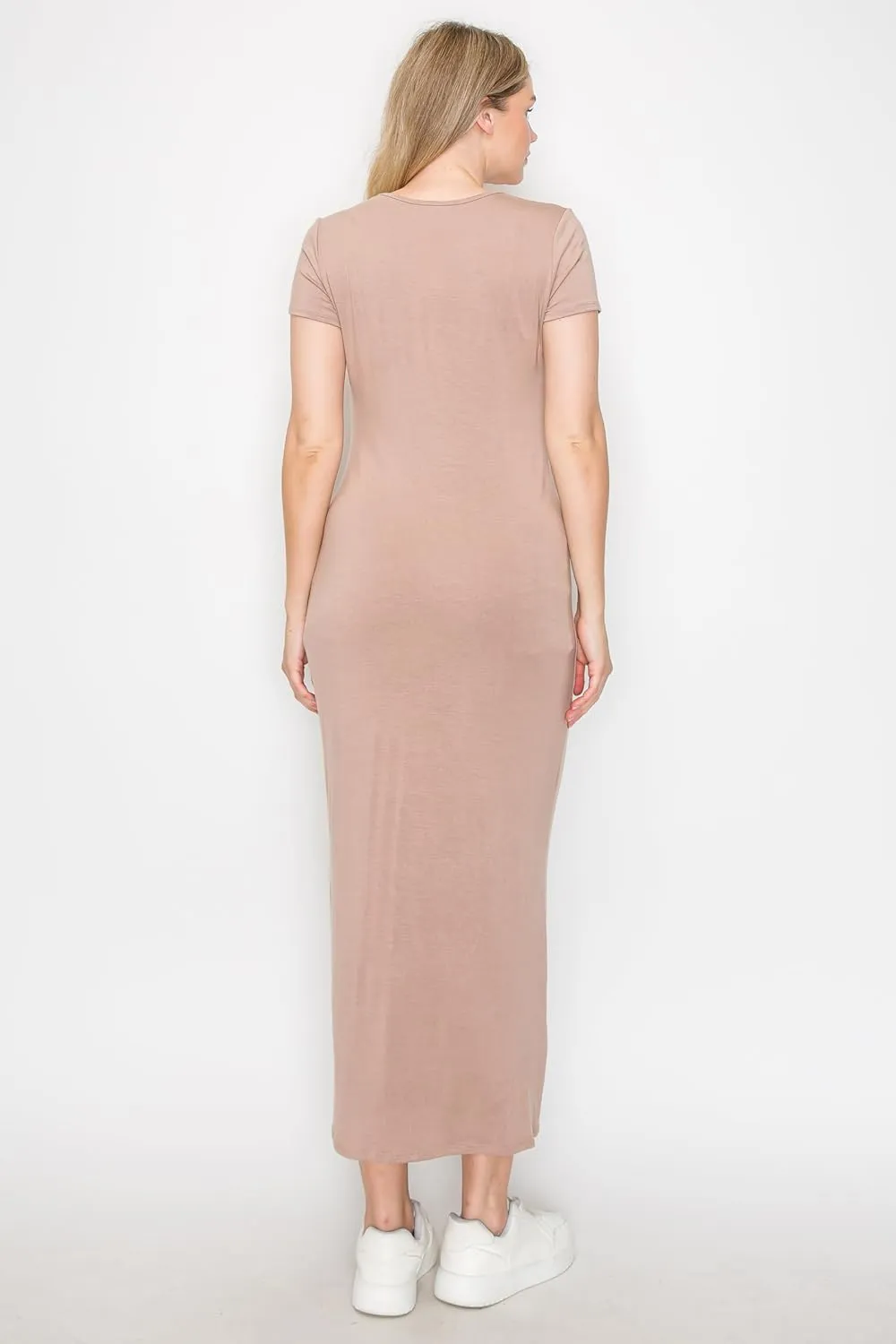 My Bump Women's Pregnancy Cap Sleeve Casual Comfortable Long Maternity Dress