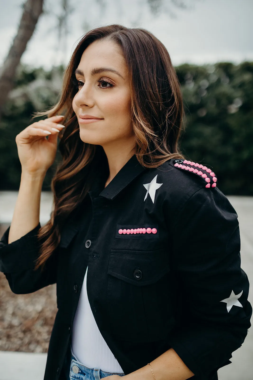 NEW!! Embellished Tiger Shacket & Studs in Black (S-XXLarge)
