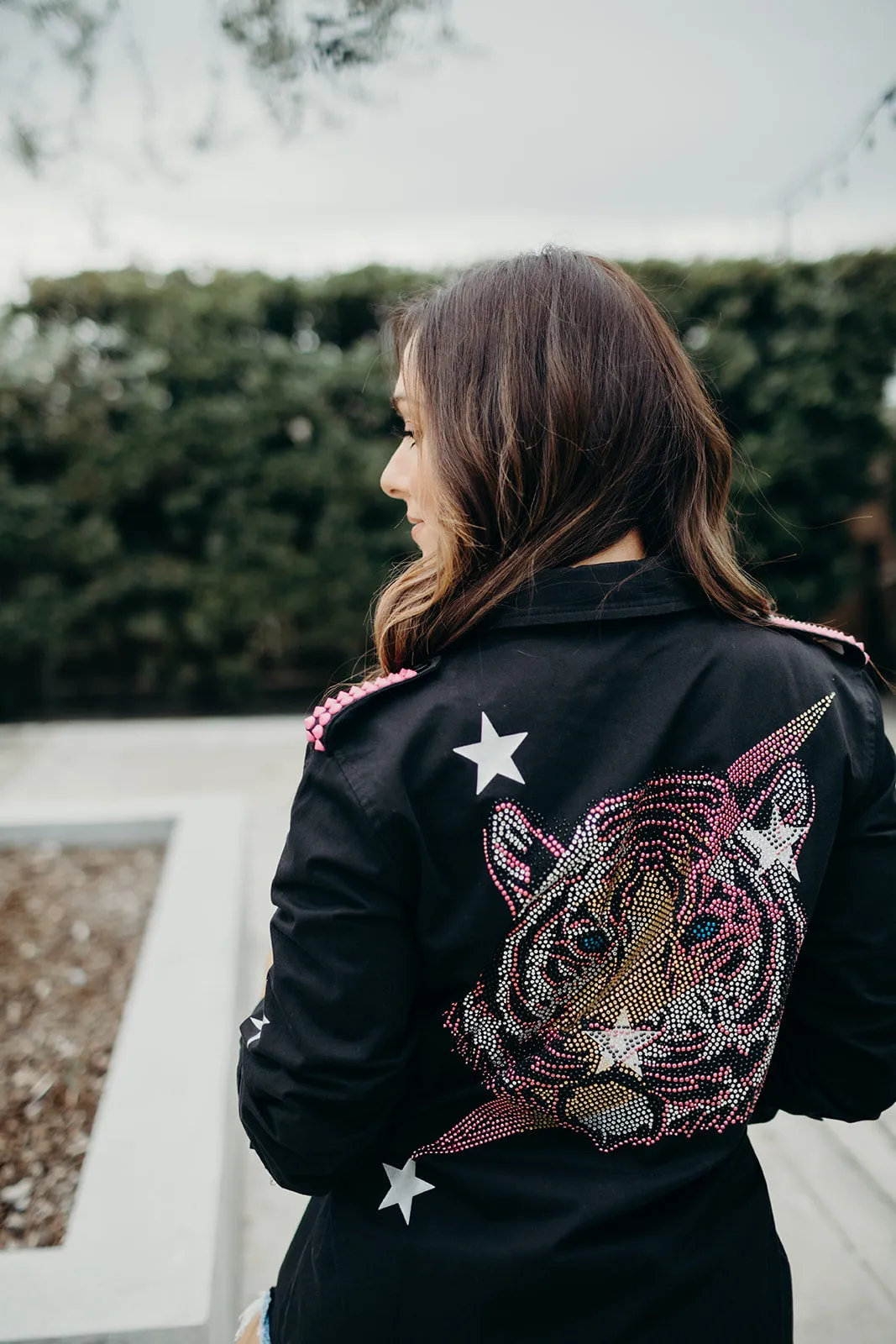 NEW!! Embellished Tiger Shacket & Studs in Black (S-XXLarge)