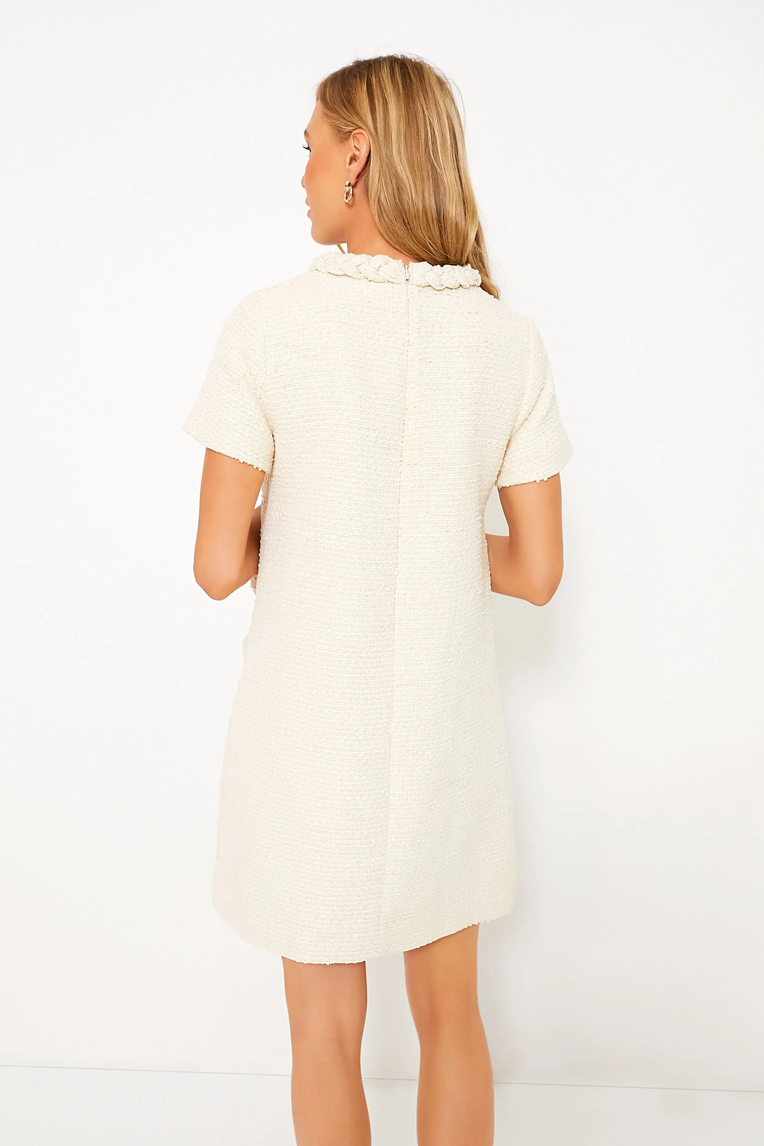 Pearl White Tweed Jackie Dress