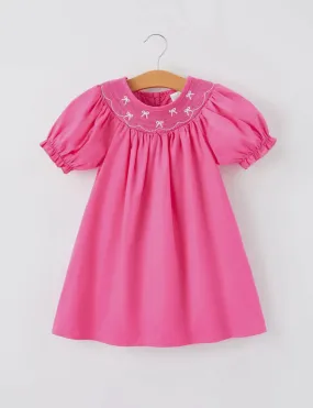 Pink Smocked Bow Dress